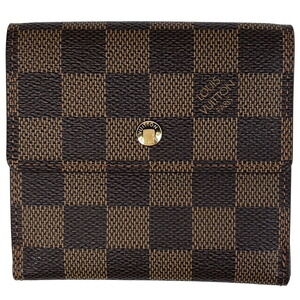 Louis Vuitton Porte Monnaie Wallet Bi European Carte Hook Tri Brown